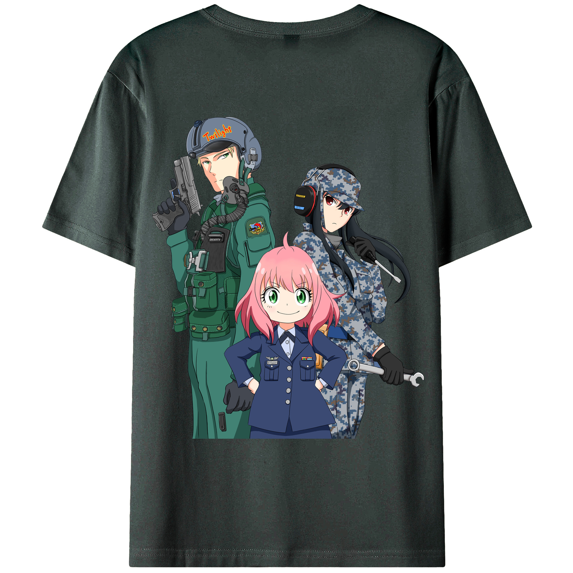 （画像用） SPY×FAMILY间谍家家酒 綿100％ メンズ半袖Tシャツ（バックプリント） 通気性